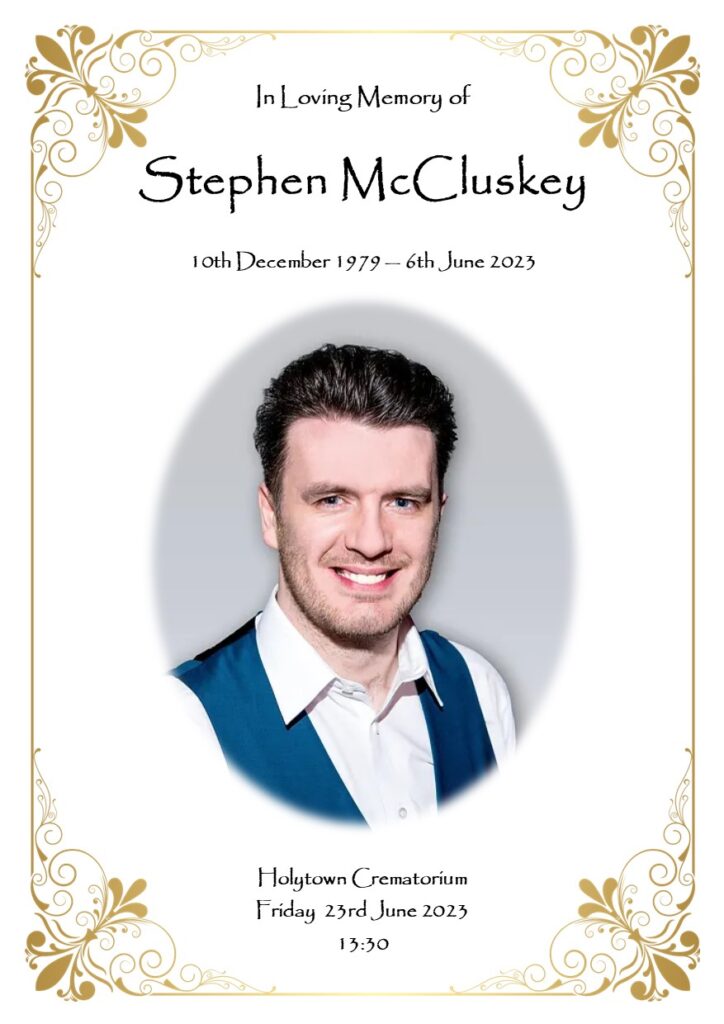 Stephen mccluskey funeral arrangements